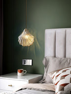 Lampa Wisząca Art Deco ze Szklanym Kloszem w Kształcie Muszli