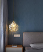 Lampa Wisząca Art Deco ze Szklanym Kloszem w Kształcie Muszli