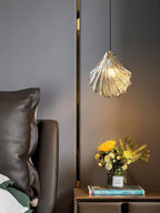 Lampa Wisząca Art Deco ze Szklanym Kloszem w Kształcie Muszli