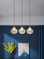 Lampa Wisząca Art Deco ze Szklanym Kloszem w Kształcie Muszli