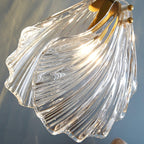 Lampa Wisząca Art Deco ze Szklanym Kloszem w Kształcie Muszli