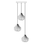 Lampa Wisząca Art Deco ze Szklanym Kloszem w Kształcie Muszli