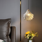 Lampa Wisząca Art Deco ze Szklanym Kloszem w Kształcie Muszli
