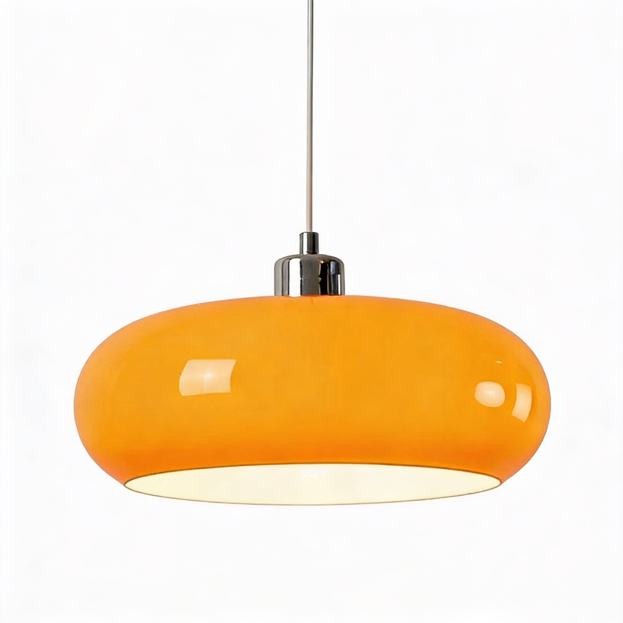 Lampa Wisząca Bauhaus ze Szklanym Kloszem Retro