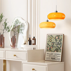 Lampa Wisząca Bauhaus ze Szklanym Kloszem Retro