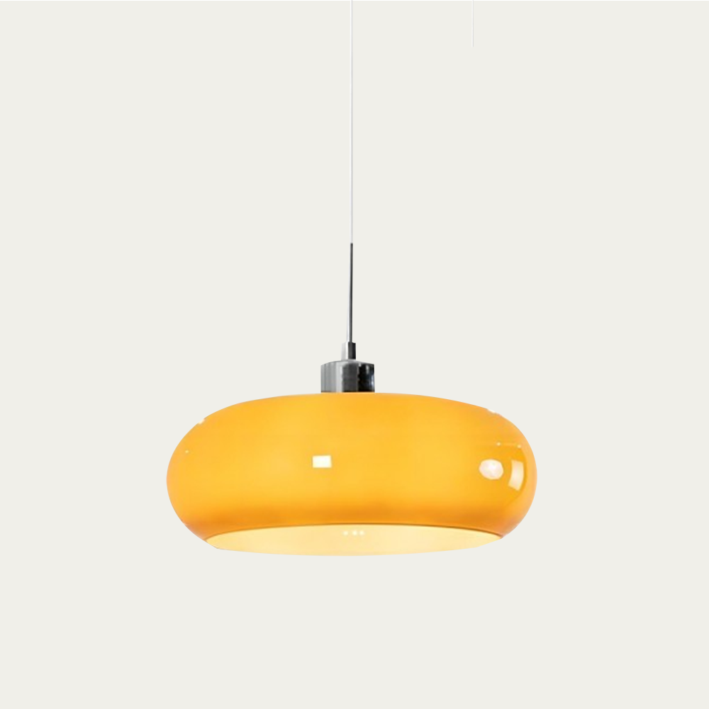 Lampa Wisząca Bauhaus ze Szklanym Kloszem Retro