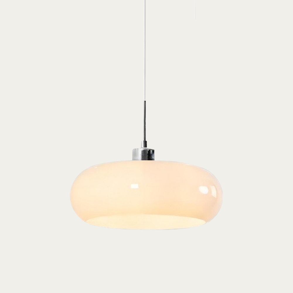 Lampa Wisząca Bauhaus ze Szklanym Kloszem Retro