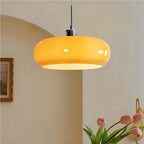 Lampa Wisząca Bauhaus ze Szklanym Kloszem Retro