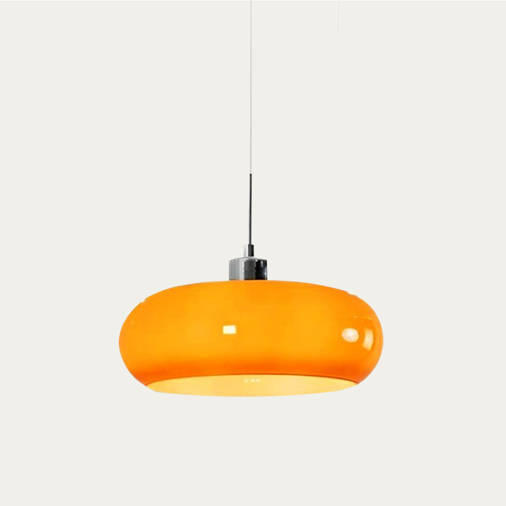 Lampa Wisząca Bauhaus ze Szklanym Kloszem Retro
