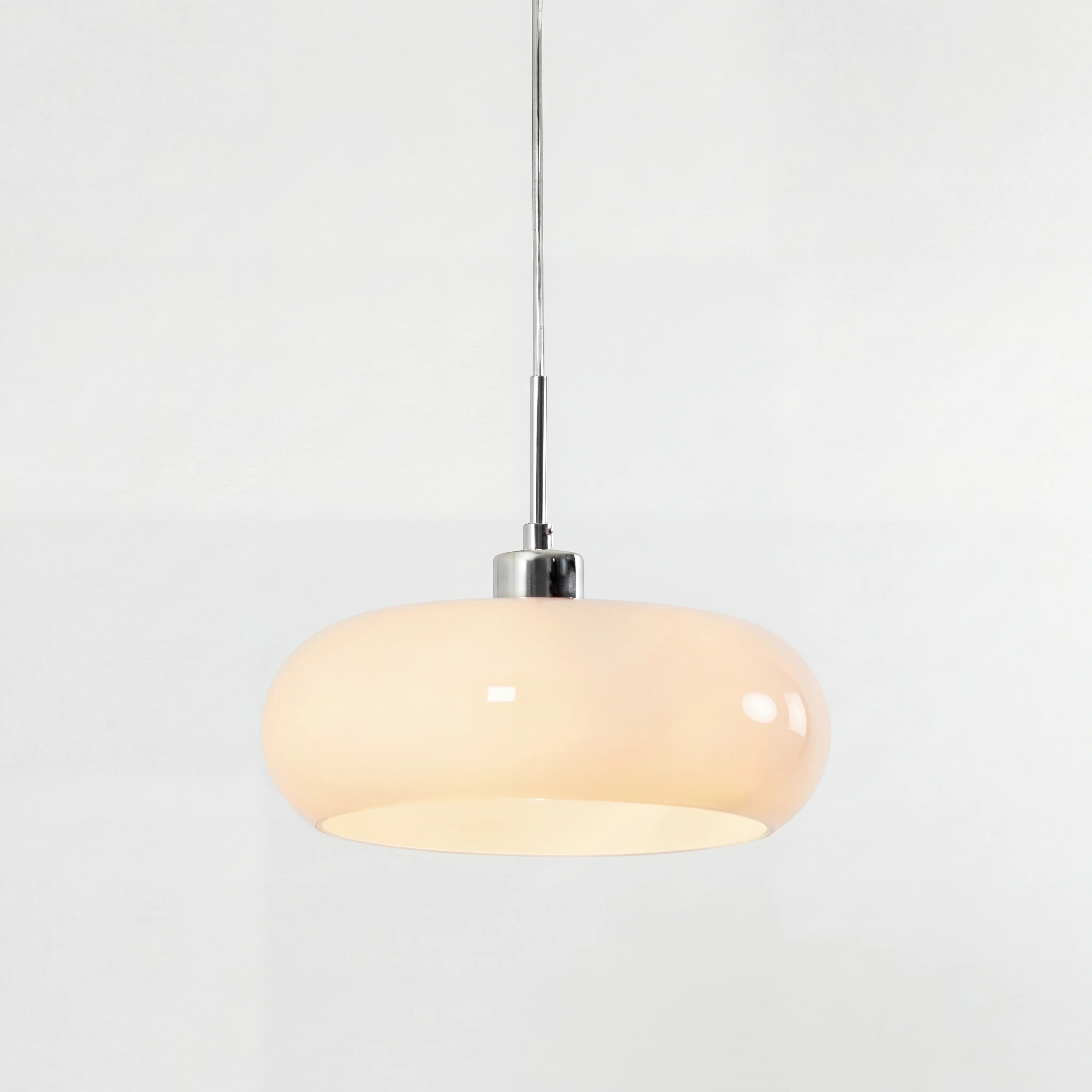 Lampa Wisząca Bauhaus ze Szklanym Kloszem Retro