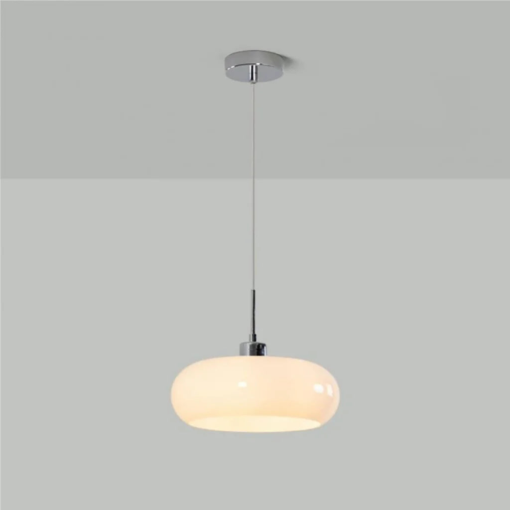 Lampa Wisząca Bauhaus ze Szklanym Kloszem Retro