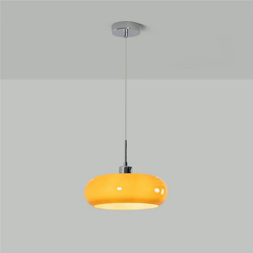 Lampa Wisząca Bauhaus ze Szklanym Kloszem Retro
