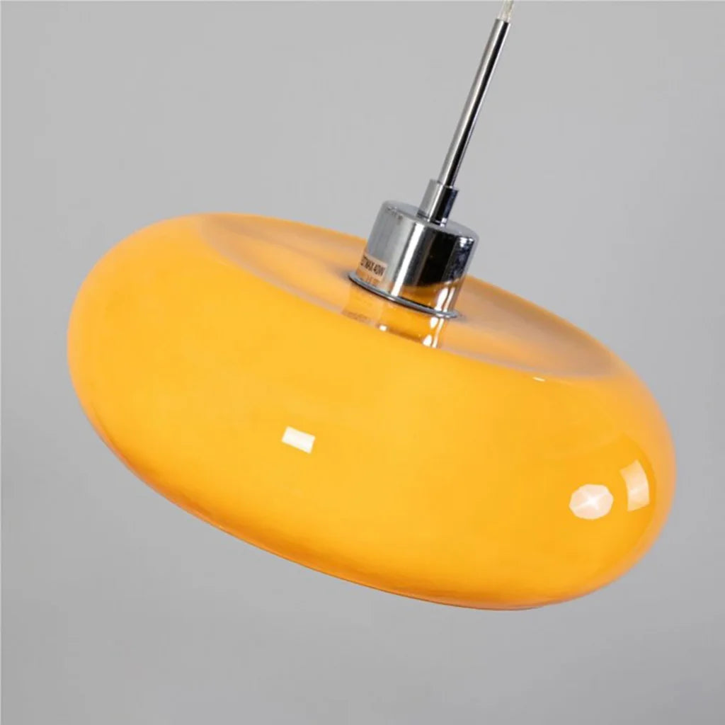 Lampa Wisząca Bauhaus ze Szklanym Kloszem Retro