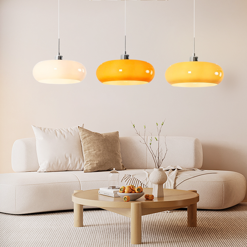 Lampa Wisząca Bauhaus ze Szklanym Kloszem Retro