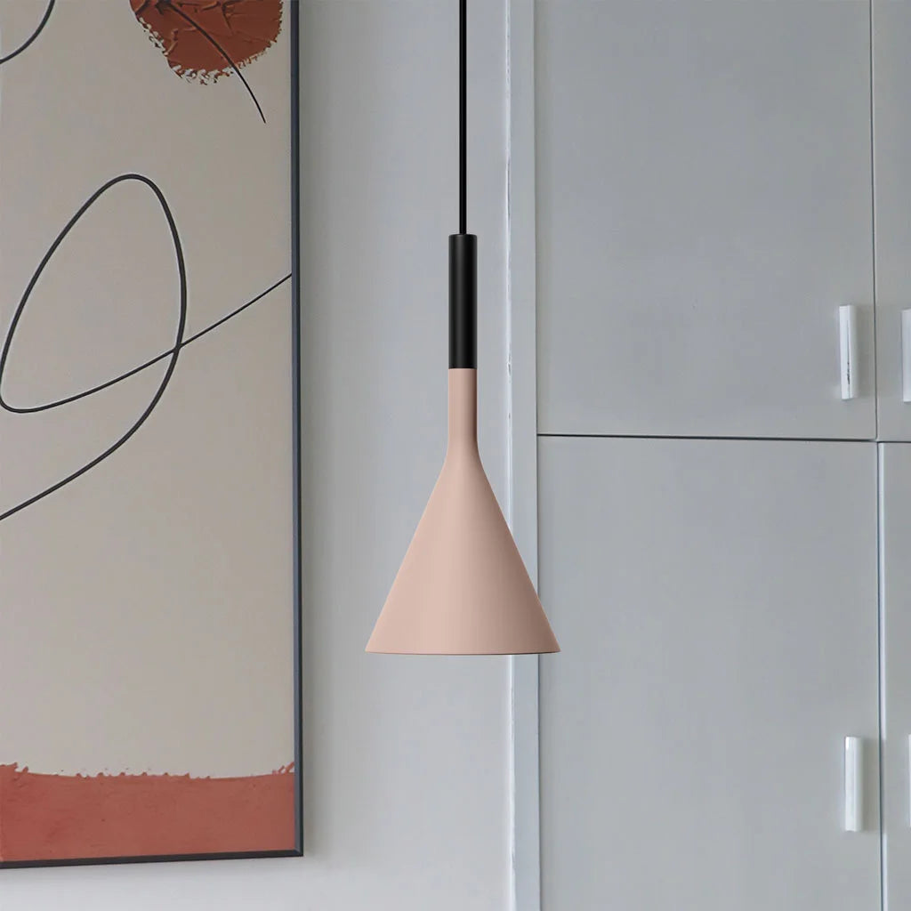 Lampa Wisząca Betonowa Industrialna ze Stożkowym Kloszem