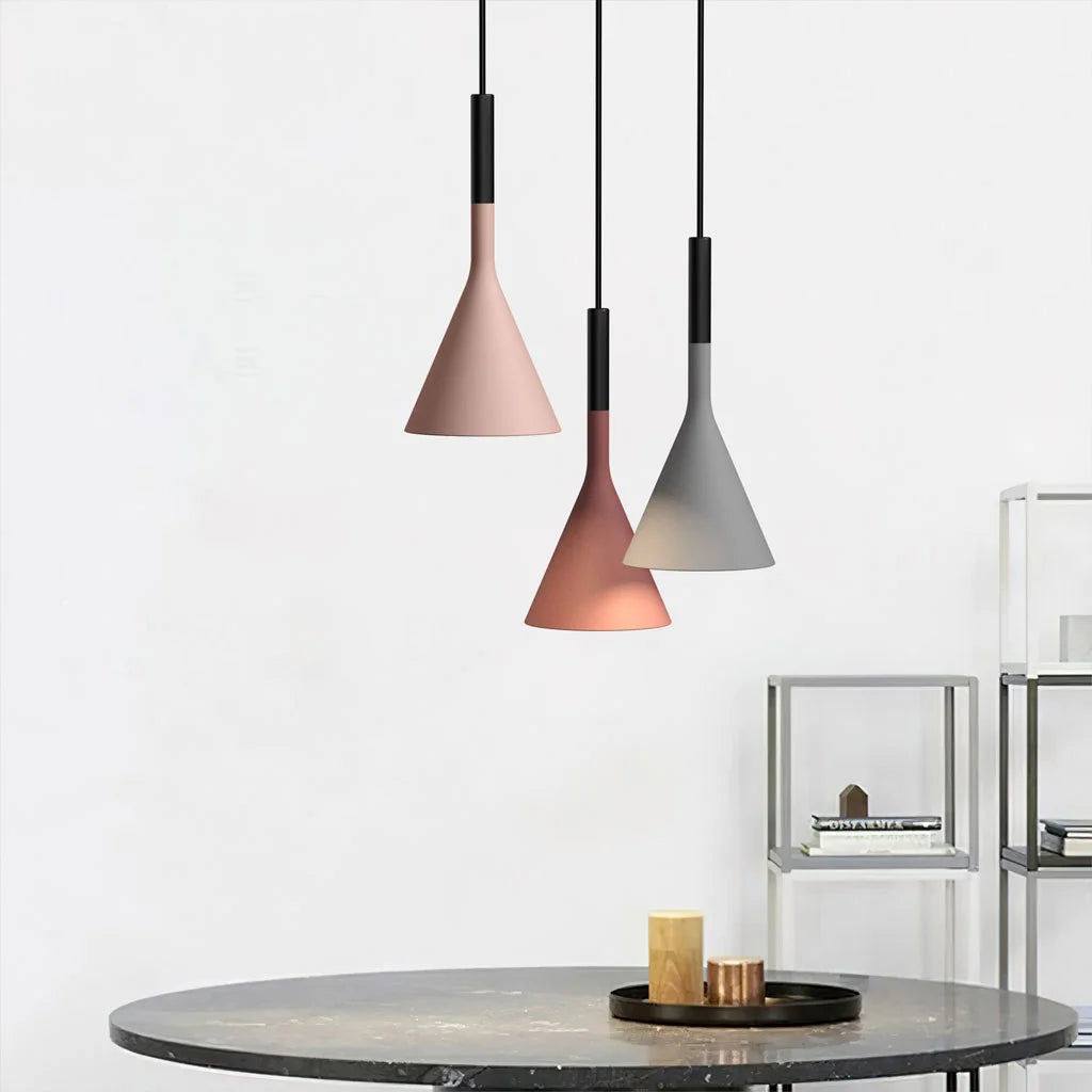 Lampa Wisząca Betonowa Industrialna ze Stożkowym Kloszem