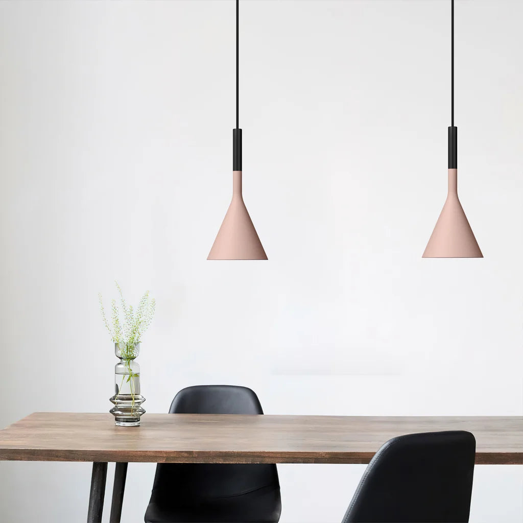 Lampa Wisząca Betonowa Industrialna ze Stożkowym Kloszem