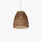 Lampa Wisząca Boho z Rattanowym Kloszem i Regulowaną Wysokością