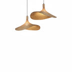 Lampa Wisząca Boho z Rattanu z Falistym Kloszem