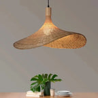 Lampa Wisząca Boho z Rattanu z Falistym Kloszem ##POS:4##