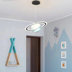 Lampa Wisząca do Pokoju Dziecięcego w Kształcie Planety z Figurką Astronauta