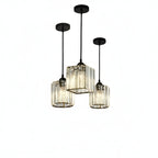 Lampa Wisząca Glamour z Kryształowym Kloszem i Regulowaną Wysokością