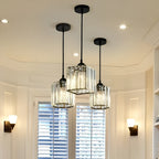 Lampa Wisząca Glamour z Kryształowym Kloszem i Regulowaną Wysokością