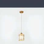 Lampa Wisząca Glamour z Kryształowym Kloszem i Regulowaną Wysokością