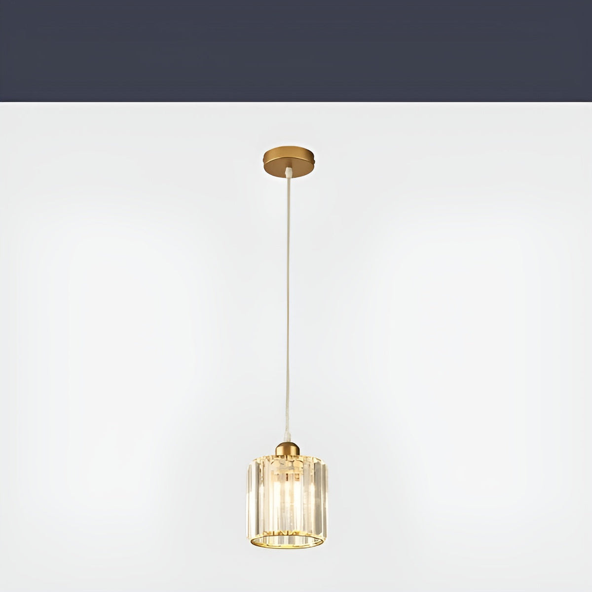 Lampa Wisząca Glamour z Kryształowym Kloszem i Regulowaną Wysokością