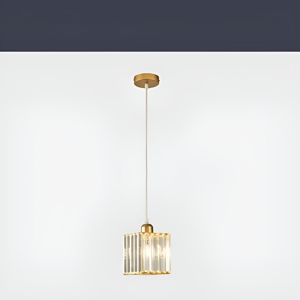 Lampa Wisząca Glamour z Kryształowym Kloszem i Regulowaną Wysokością