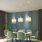 Lampa Wisząca Glamour z Kryształowym Kloszem i Regulowaną Wysokością