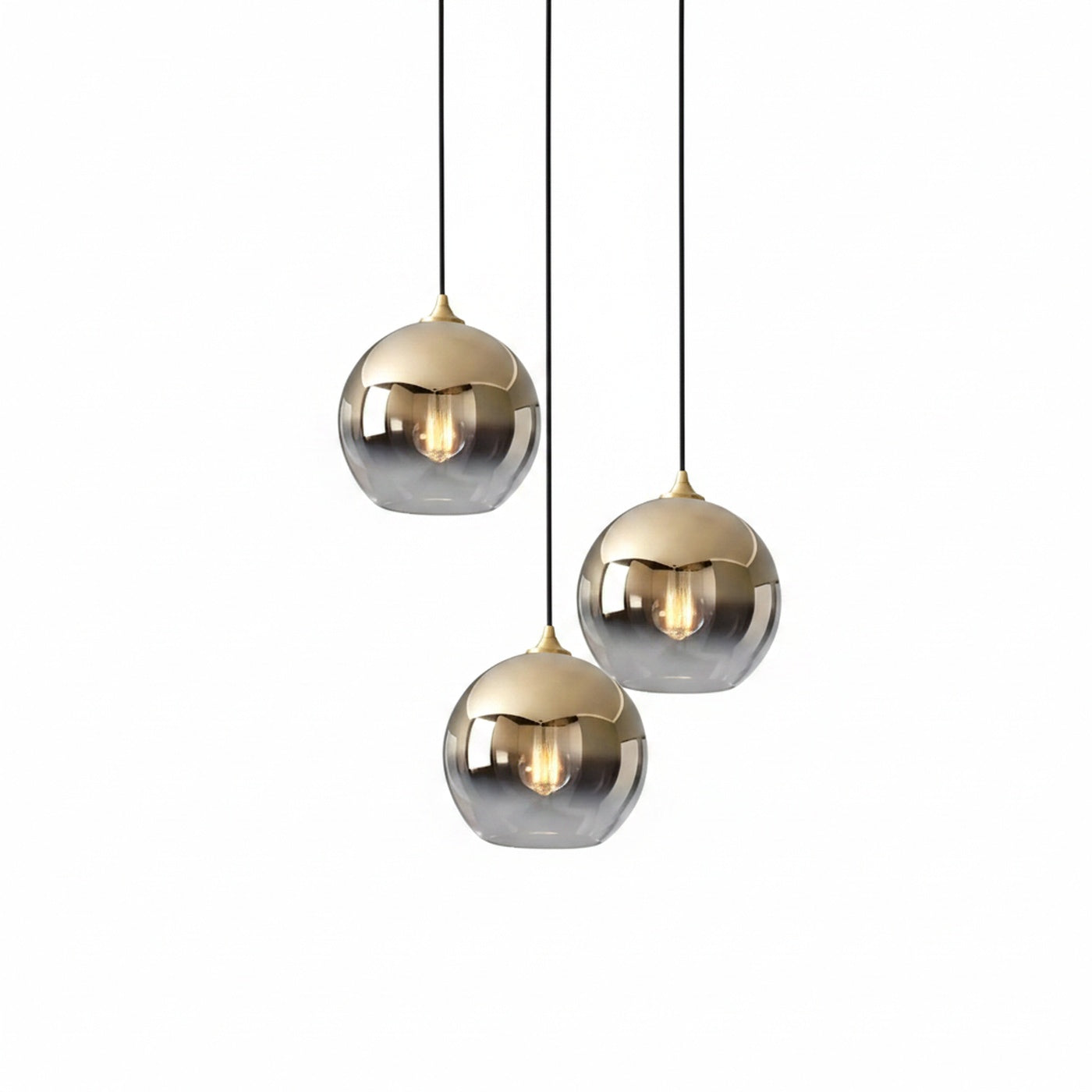 Lampa Wisząca Glamour ze Szklanym Kloszem Kulistym