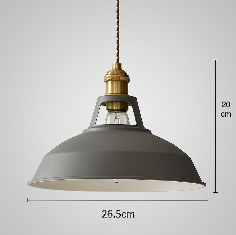 Lampa Wisząca Industrialna z Kolorowym Kloszem Metalowym