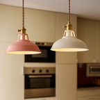 Lampa Wisząca Industrialna z Kolorowym Kloszem Metalowym