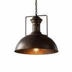 Lampa Wisząca Industrialna z Metalowym Kloszem w Kształcie Czaszy