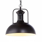 Lampa Wisząca Industrialna z Metalowym Kloszem w Kształcie Czaszy