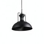 Lampa Wisząca Industrialna z Metalowym Kloszem w Kształcie Kopuły