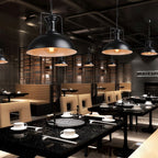 Lampa Wisząca Industrialna z Metalowym Kloszem w Kształcie Kopuły ##POS:11##
