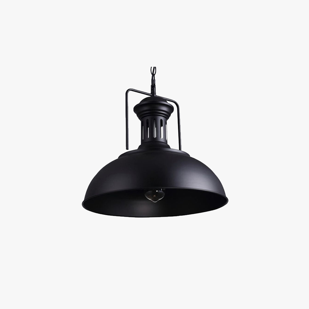 Lampa Wisząca Industrialna z Metalowym Kloszem w Kształcie Kopuły