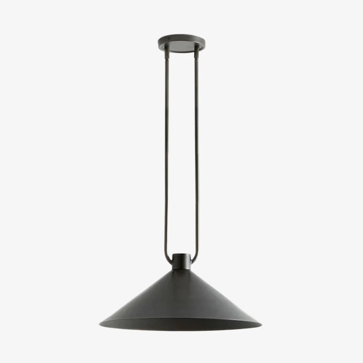 Lampa Wisząca Industrialna z Metalowym Kloszem w Kształcie Stożka