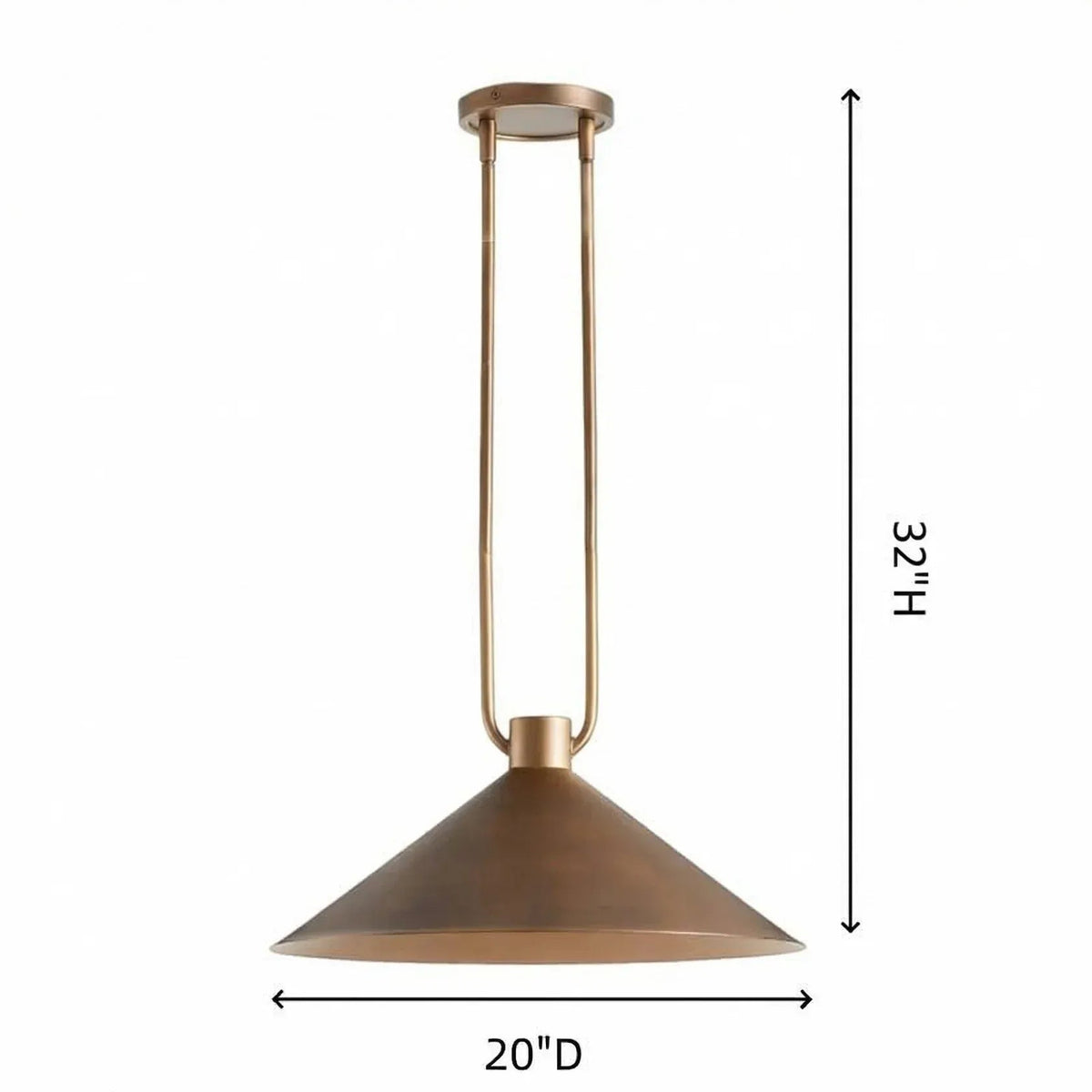Lampa Wisząca Industrialna z Metalowym Kloszem w Kształcie Stożka
