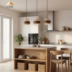 Lampa Wisząca Japandi Cylindryczna z Kamiennym Kloszem