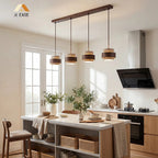 Lampa Wisząca Japandi Cylindryczna z Kamiennym Kloszem