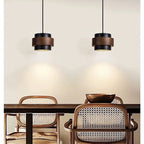 Lampa Wisząca Japandi Cylindryczna z Kamiennym Kloszem