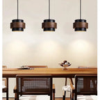 Lampa Wisząca Japandi Cylindryczna z Kamiennym Kloszem