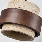 Lampa Wisząca Japandi Cylindryczna z Kamiennym Kloszem