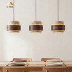 Lampa Wisząca Japandi Cylindryczna z Kamiennym Kloszem