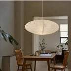 Lampa Wisząca Japandi z Papierowym Kloszem w Kształcie Elipsy