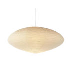 Lampa Wisząca Japandi z Papierowym Kloszem w Kształcie Elipsy