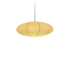 Lampa Wisząca Japandi z Papierowym Kloszem w Kształcie Elipsy